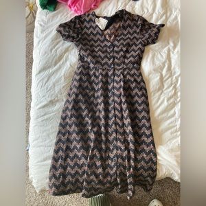 Ace & jig Greta dress Black Hereingbone